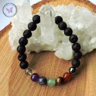 Lava Stone Essential Oil Diffuser Chakra Healing Bracelet